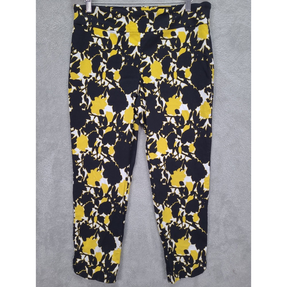 Soft Surroundings Women's Floral Print‎ Ankle Pants Size L Made in Canada